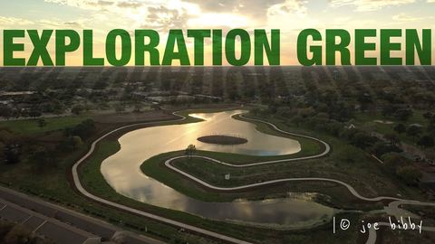 Aerial view of the Exploration Green nature park from Joe's drone footage